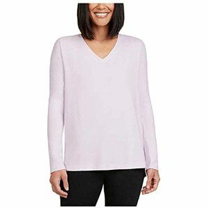 COPY - Matty M Ladies' Cozy V-Neck Top (Lilac, Large, l)